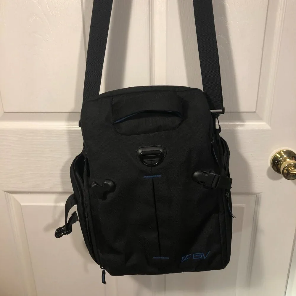 LSV men black convertible biking bag, versatile / convertible messenger bag